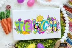 Preppy Ransom Easter Teach PNG Design | Easter PNG Product Image 1