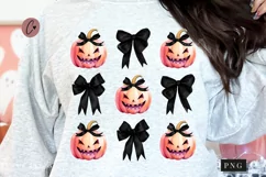 Pink Halloween Coquette Bows PNG | Halloween PNG Product Image 1