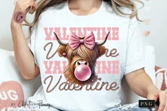 Western Highland Cow Valentine PNG, Valentines Day PNG Product Image 1