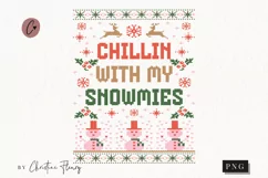 Snowmies Ugly Christmas Sweater PNG | Funny Christmas PNG Product Image 1