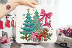 Coquette Embroidery Christmas PNG Product Image 1