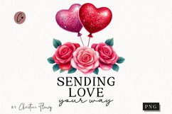 Sending Love Valentines Quote PNG | Valentines Day PNG Product Image 1