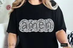 White Lace Amen PNG, Christian PNG Product Image 1