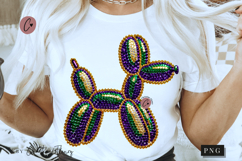 Mardi Gras Rhinestone Balloon Dog PNG | Mardi Gras Png Product Image 1