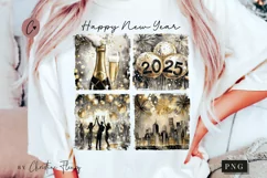 Retro New Year 2025 PNG | New Years PNG Product Image 1