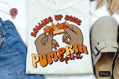 Retro Rolling Up Some Pumpkin Spirit PNG | Fall PNG Product Image 1