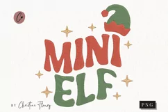 Faux Embroidery Mini Elf PNG | Christmas PNG Product Image 1