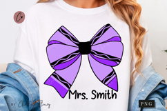 Purple Crayon Coquette Bow PNG | Back To School PNG Product Image 1