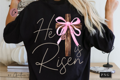 Coquette Pearl He Is Risen PNG Design | Christian Png Product Image 1