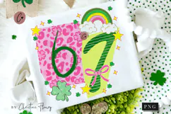 Preppy Ransom Lucky 67 PNG | St Patrick's Day Png Product Image 1