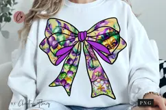 Mardi Gras Coquette Bow PNG, Mardi Gras PNG Product Image 1