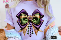 Mardi Gras Coquette Bow PNG | Mardi Gras Png Product Image 1