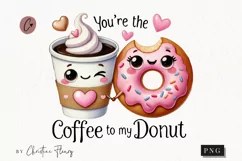 Coffee To My Donut Funny Valentine Png Product Image 1