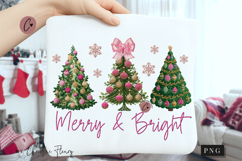 Faux Embroidery Merry &amp; Bright PNG Product Image 1