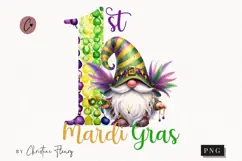 1st Mardi Gras Gnome PNG, Mardi Gras PNG Product Image 1