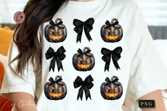Black Halloween Coquette Bows PNG | Halloween PNG Product Image 1