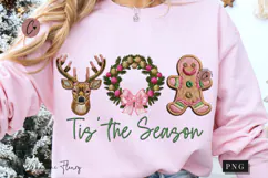 Faux Embroidery Tis The Season PNG Product Image 1