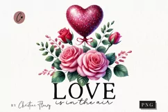 Love Is In The Air Valentines Quote PNG | Valentines Day PNG Product Image 1