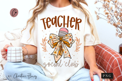 Preppy Fall Teacher Social Club PNG Product Image 1