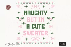 Naughty Ugly Christmas Sweater PNG | Funny Christmas PNG Product Image 1