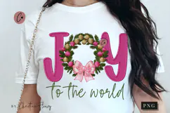 Faux Embroidery Joy The The World PNG Product Image 1