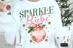 Pink Christmas Sparkle Babe PNG | Christmas PNG Product Image 1