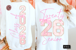 Pearls Girly Class of 2026 Senior PNG Front &amp; Back Designs Product Image 1