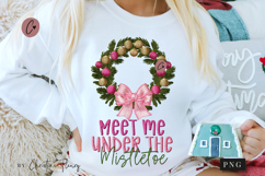 Faux Embroidery Christmas Wreath PNG Product Image 1