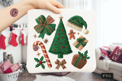 Coquette Embroidery Christmas PNG Product Image 1