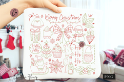 Doodle Merry Christmas Coquette PNG Product Image 1