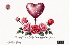 Floral Valentines Quote PNG | Valentines Day PNG Product Image 1