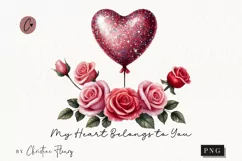 Floral Valentines Quote PNG | Valentines Day PNG Product Image 1