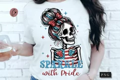 Sparkle With Pride Skeleton Patriotic PNG | 4th Of July PNG Product Image 1
