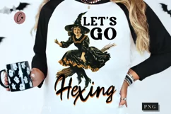 Vintage Let's Go Hexing PNG | Halloween PNG Product Image 1
