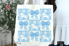 Checkered Chinoiserie Easter Bunny PNG Product Image 1