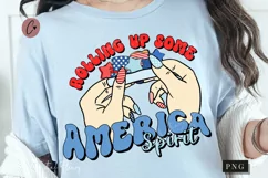 Retro Rolling Up Some America Spirit PNG | 4th Of July PNG Product Image 1