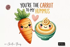 Carrot To My Hummus Funny Valentine Png Product Image 1