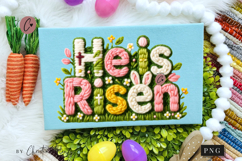 Latch Hook He Is Risen PNG | Easter Png Product Image 1