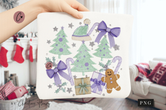Coquette Embroidery Christmas PNG Product Image 1