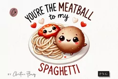 Meatball To My Spaghetti Funny Valentine Png Product Image 1