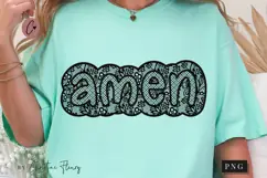 Black Lace Amen PNG, Christian PNG Product Image 1