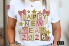 Happy New Year 2026 PNG Faux Patchwork Product Image 1