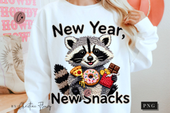 New Year Funny Raccoon PNG - 4 Designs Product Image 2