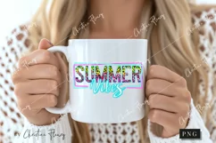 Neon Retro Summer Vibes PNG | Summer PNG Product Image 3