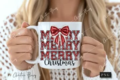 Coquette Merry Christmas PNG | Christmas Glitter PNG Product Image 2