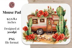 Western Christmas Camping Mouse Pad Sublimation Design PNG Product Image 2
