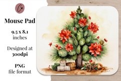 Western Christmas Tree Mouse Pad Sublimation Design PNG Product Image 2