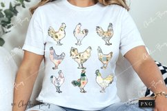 Retro Boho Chickens PNG | Farmhouse PNG Product Image 3