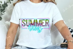 Neon Retro Summer Vibes PNG | Summer PNG Product Image 4