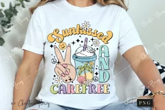 Retro Sunkissed And Carefree PNG | Summer PNG Product Image 3